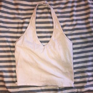 hollister white halter tank